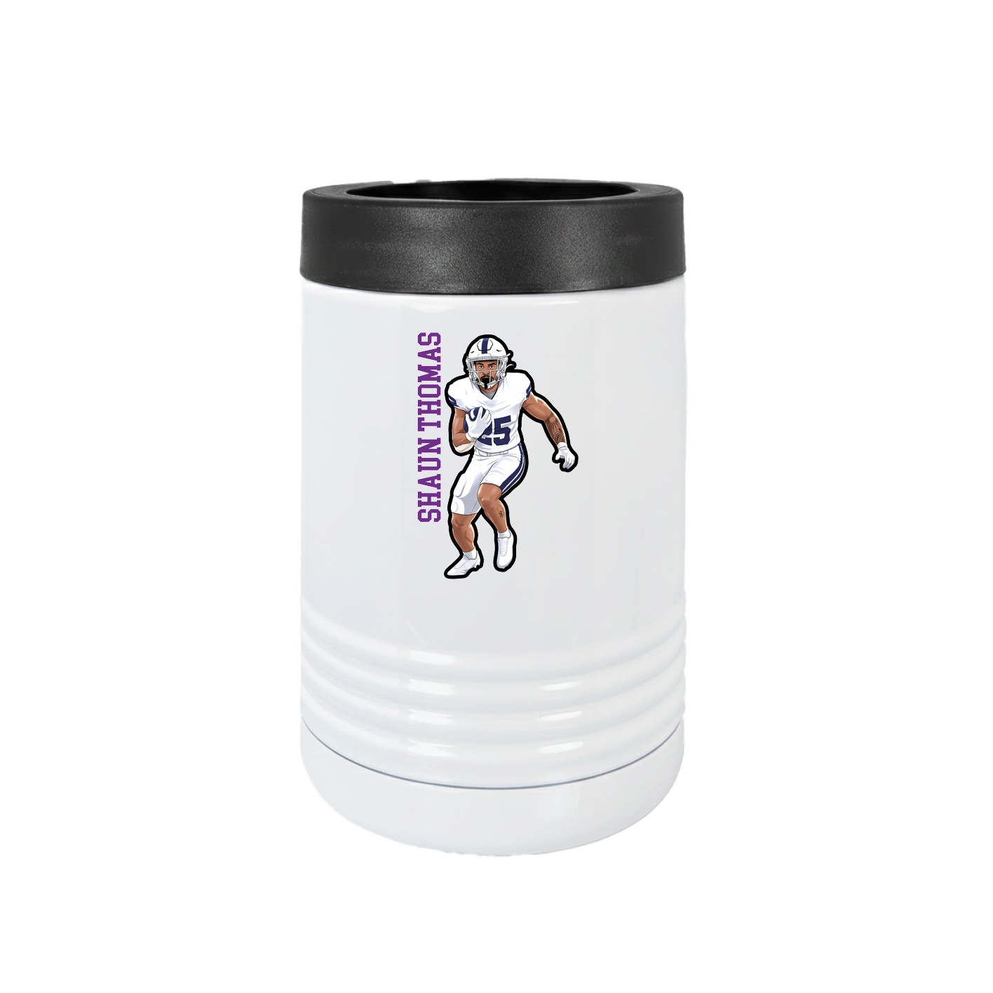 Beverage Holder — Name Vertical in White
