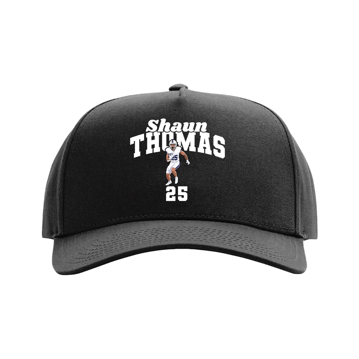 Full Fabric Five-Panel Champ Cap — Signature Arch in Black