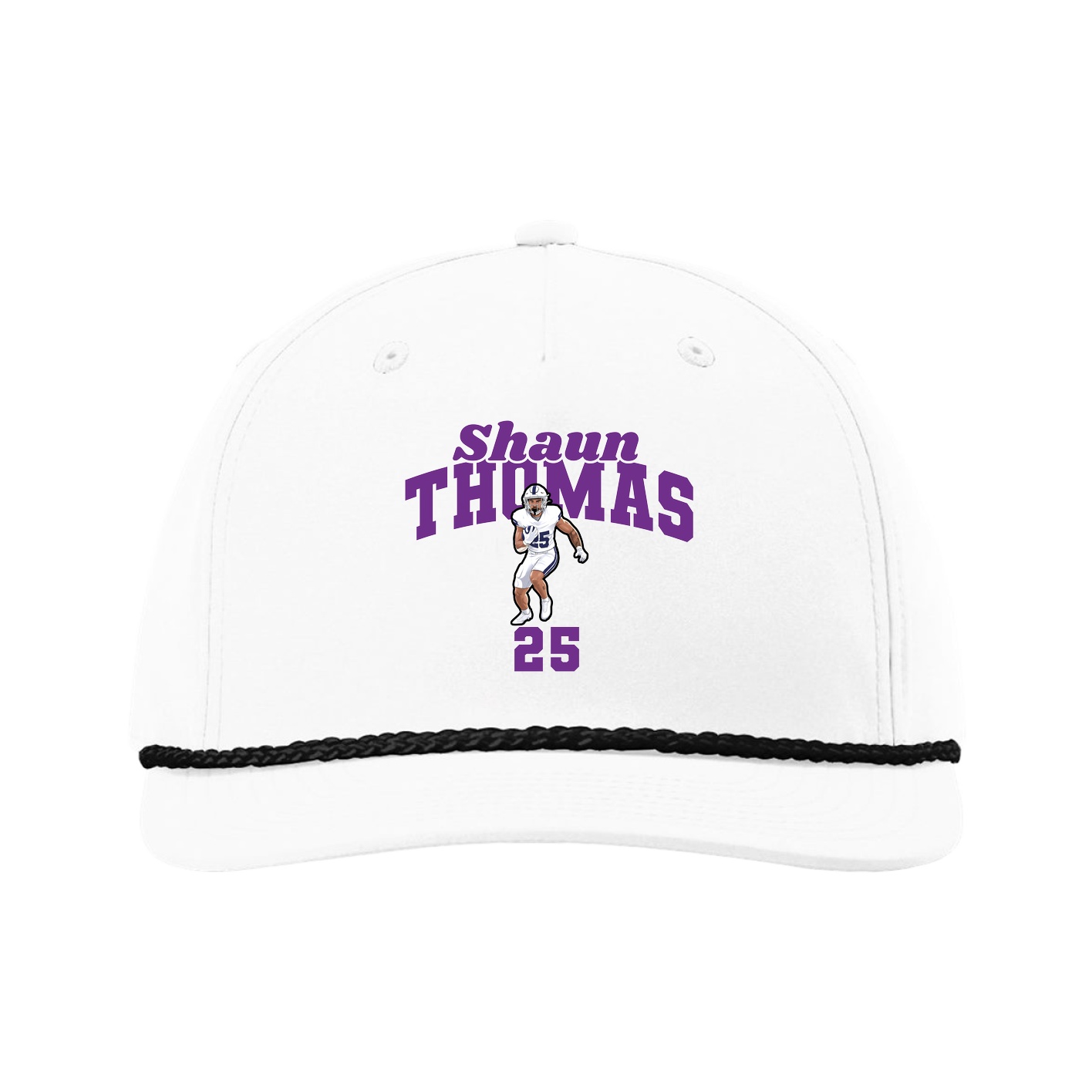 Five-Panel Classic Rope Cap — Signature Arch in White
