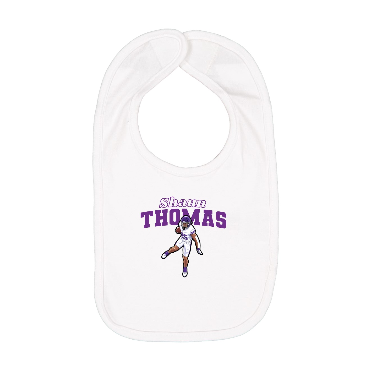 Infant Bib — Name Arch in White
