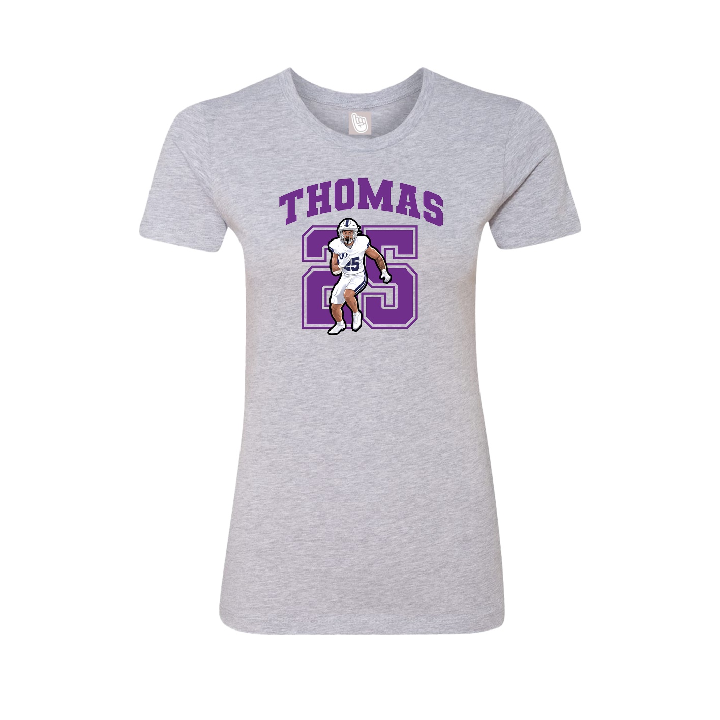 Fitted Women's Tee — Number in Grey