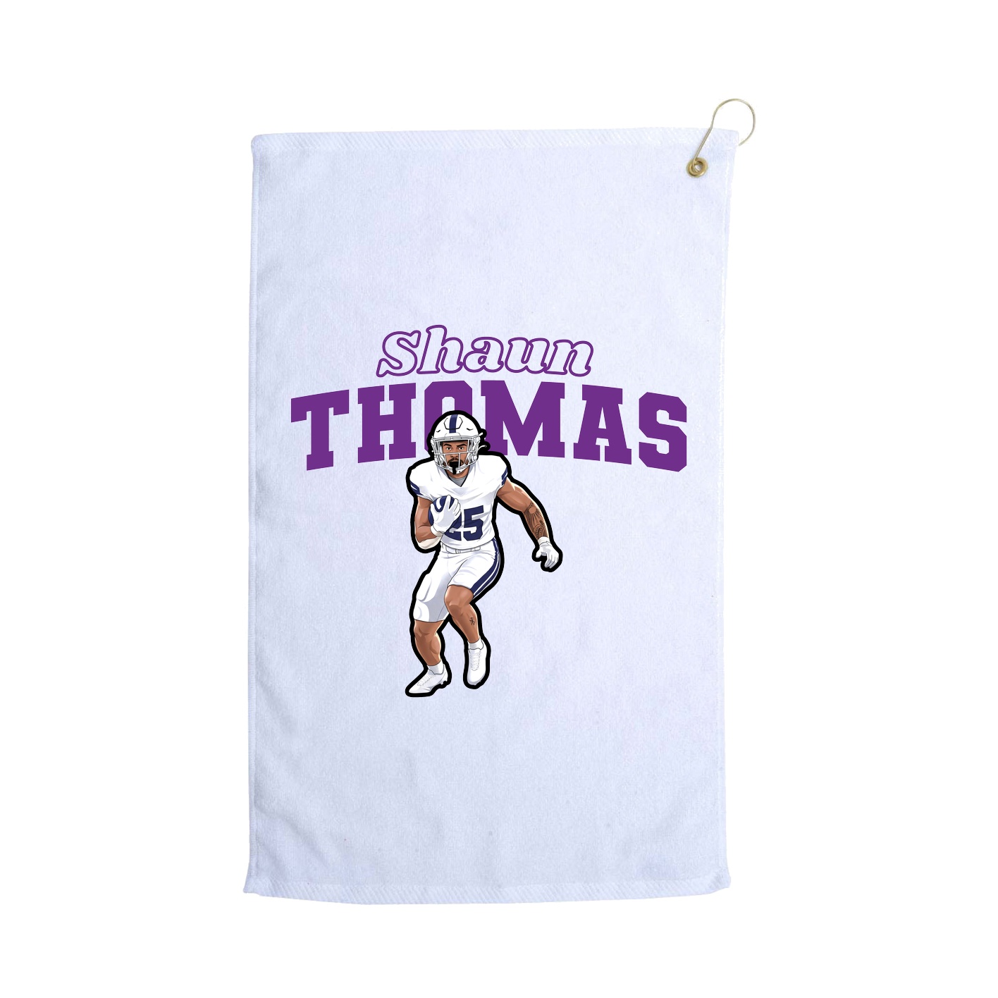 Golf Towel — Name Arch in White