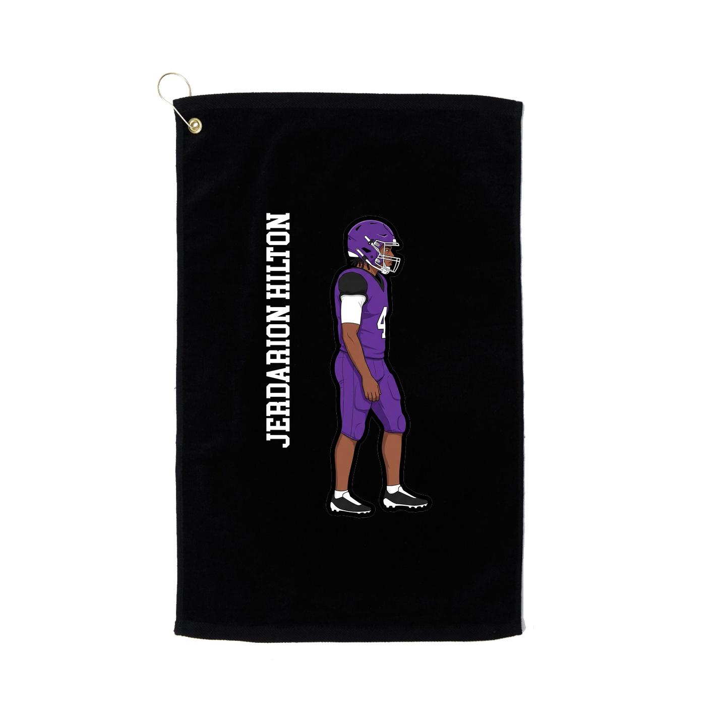 Golf Towel — Name Vertical in Black
