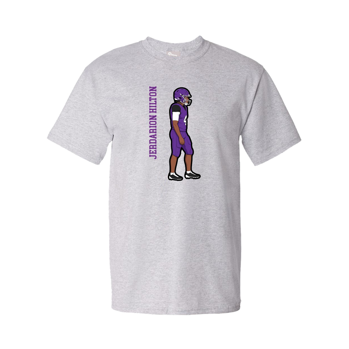 Tee — Name Vertical in Grey