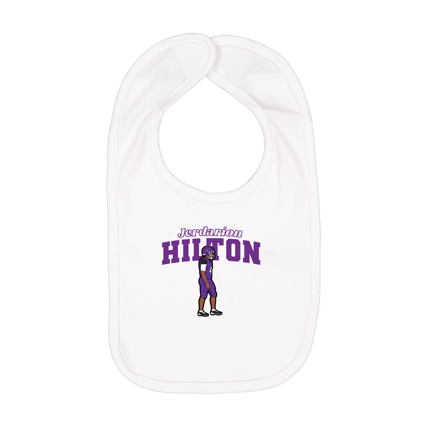 Infant Bib — Name Arch in White