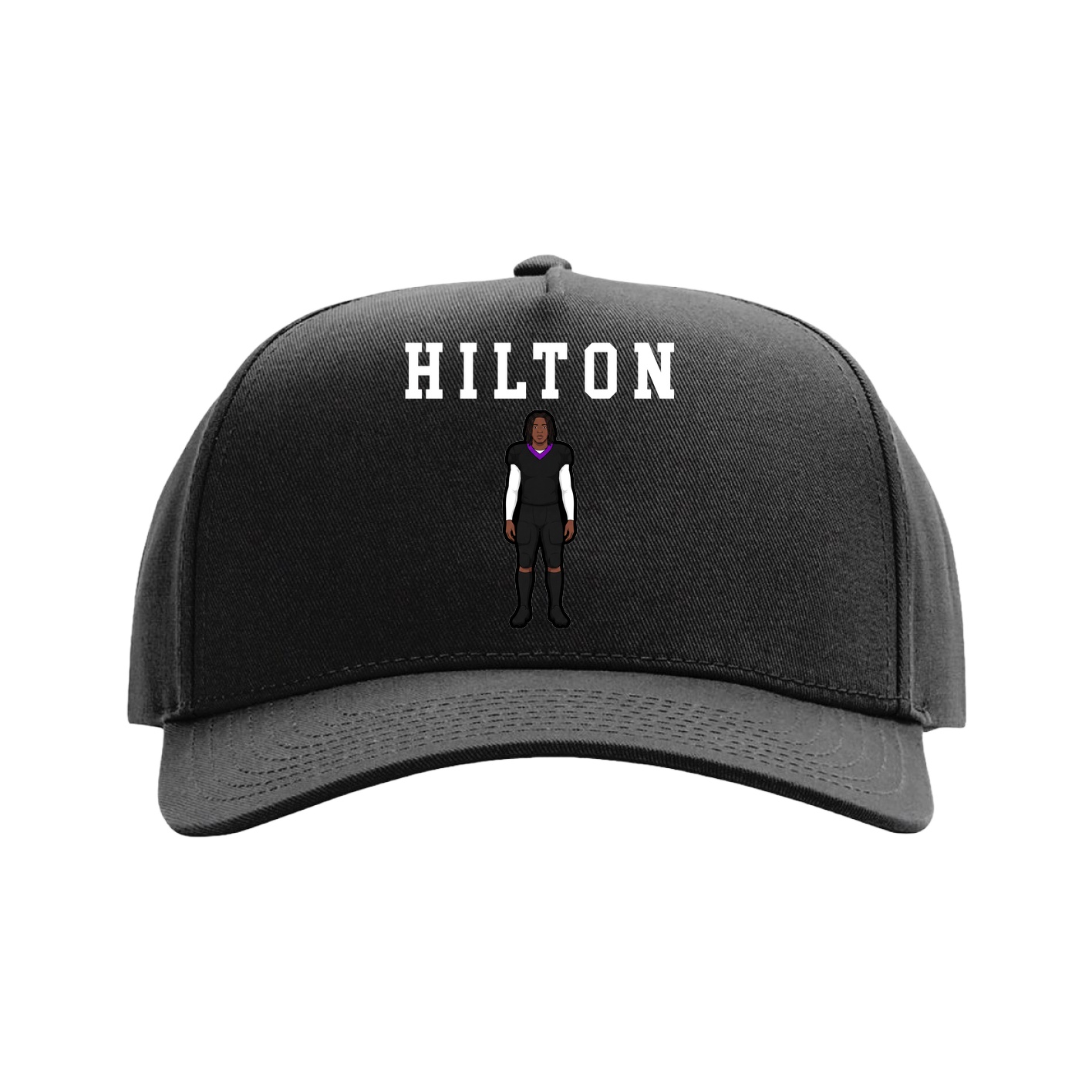 Full Fabric Five-Panel Champ Cap — Shirsey in Black