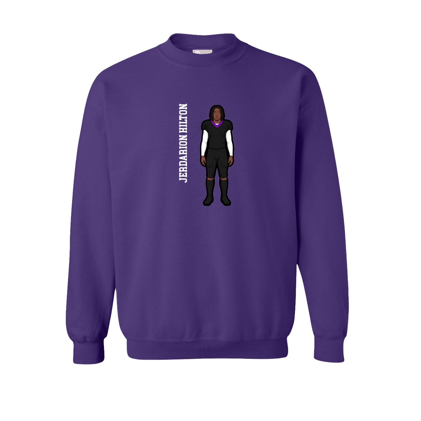 Fleece Crew — Name Vertical in Purple