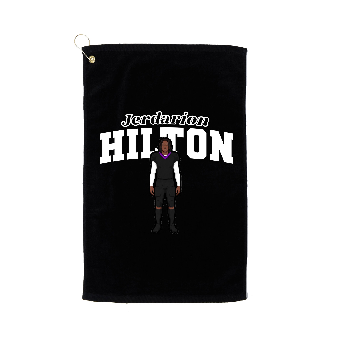 Golf Towel — Name Arch in Black