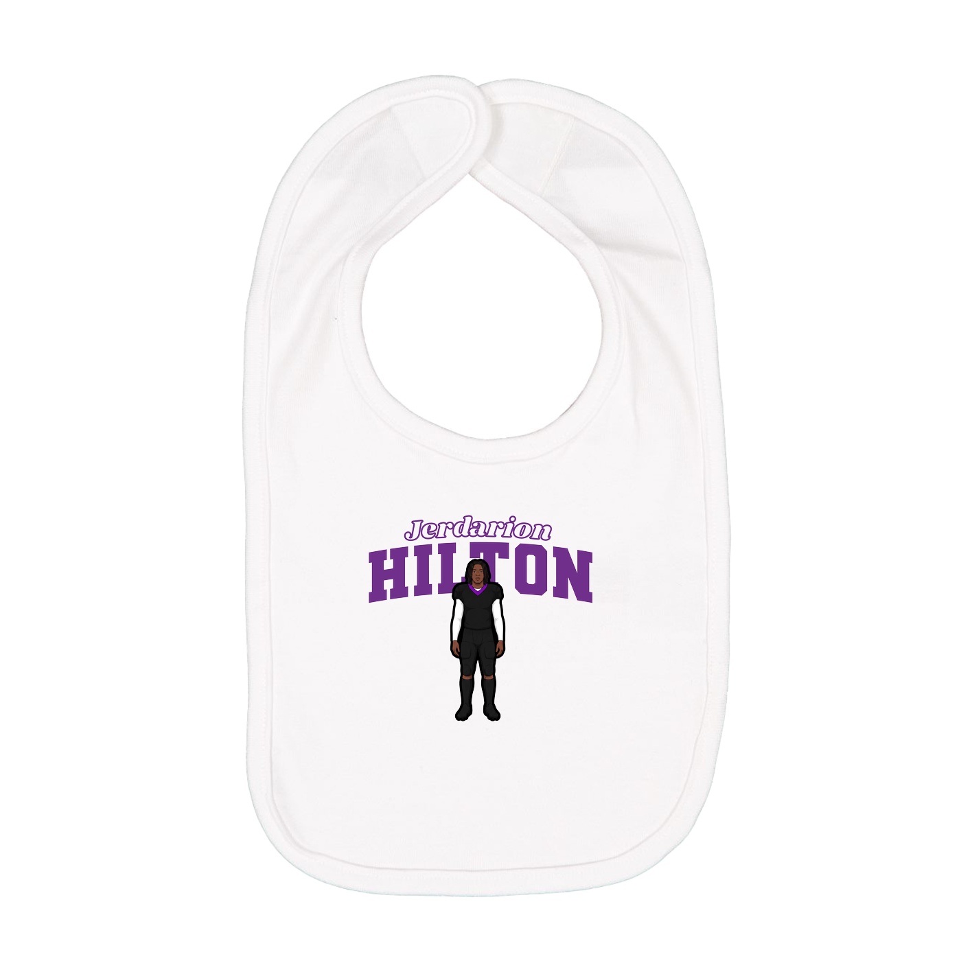 Infant Bib — Name Arch in White