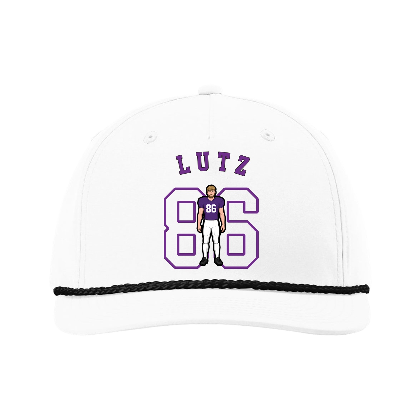Five-Panel Classic Rope Cap — Shirsey Arch in White
