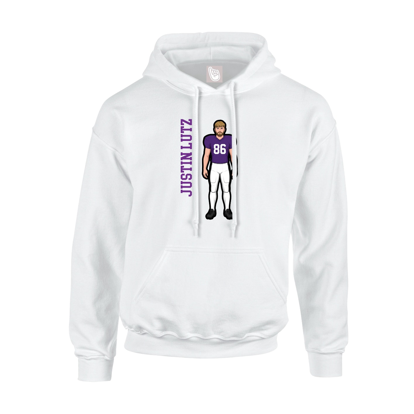 Hoodie — Name Vertical in White