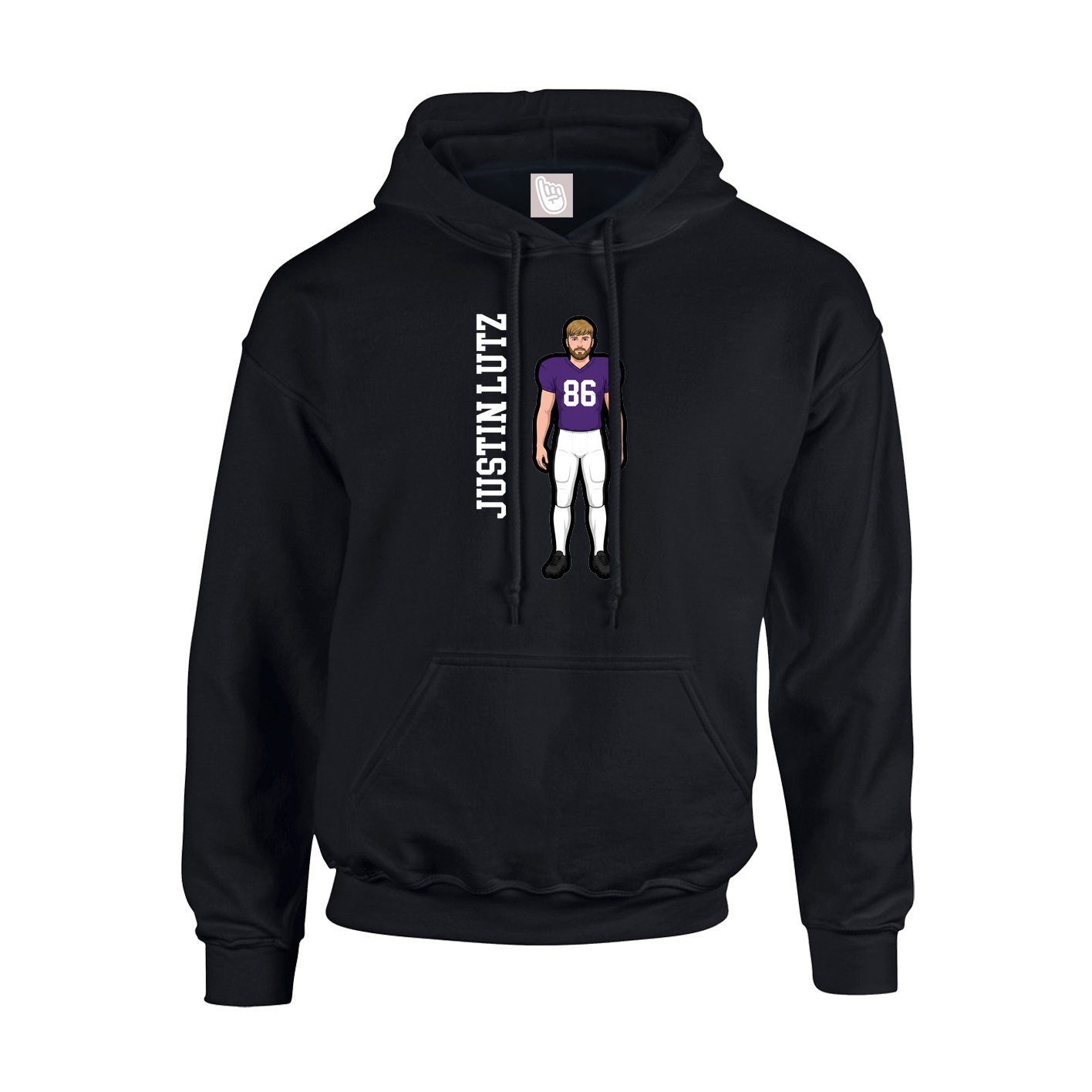 Youth Hoodie — Name Vertical in Black
