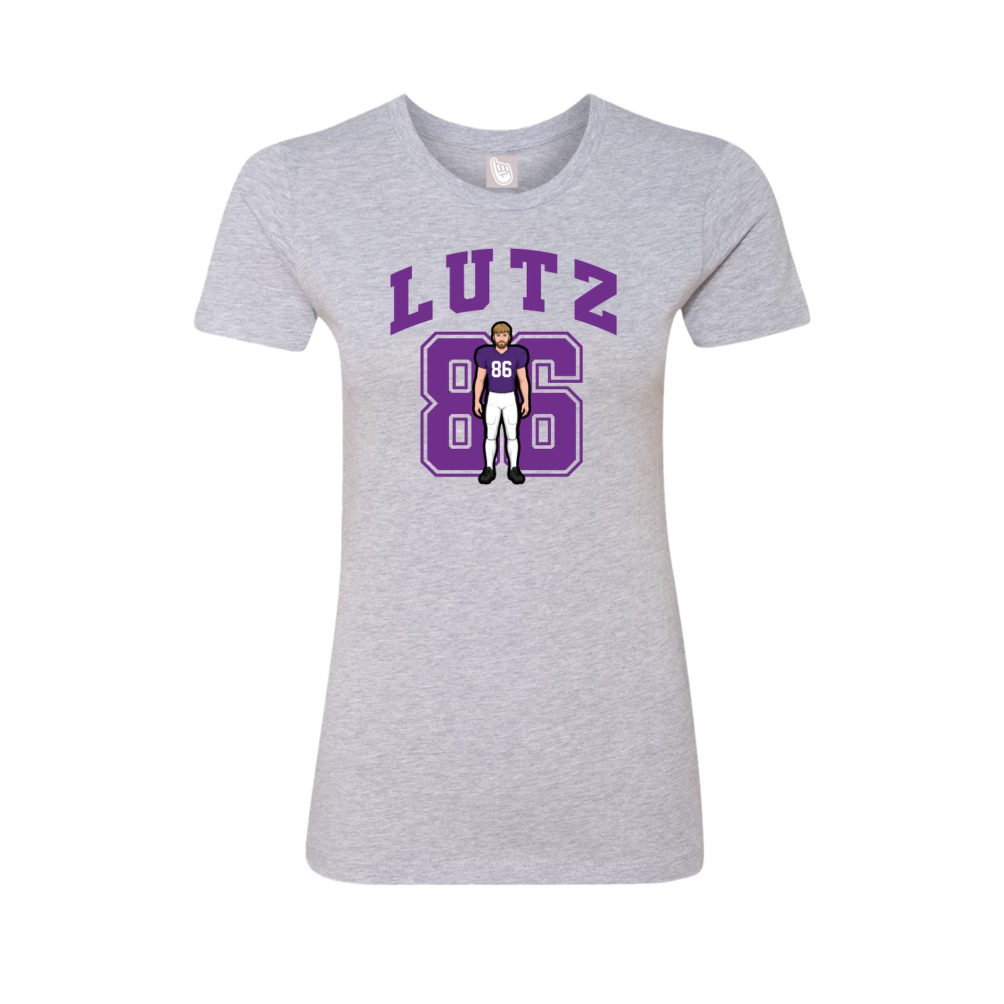 Fitted Women's Tee — Number in Grey