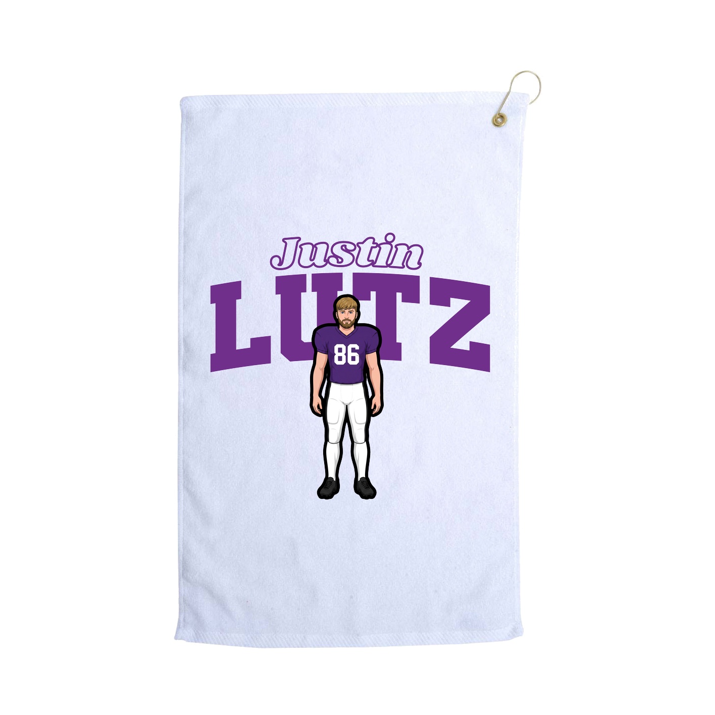 Golf Towel — Name Arch in White