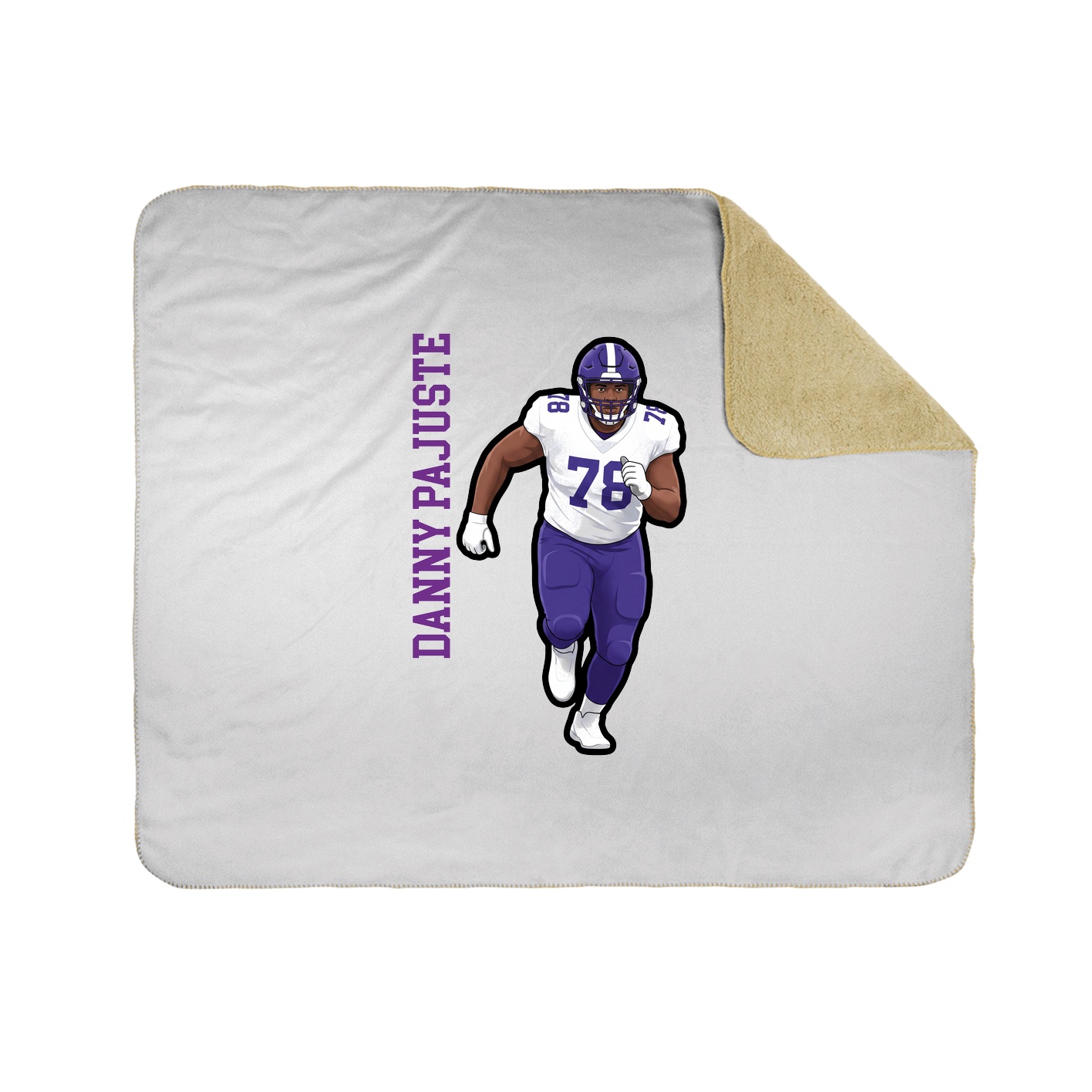 Throw Blanket — Name Vertical in White