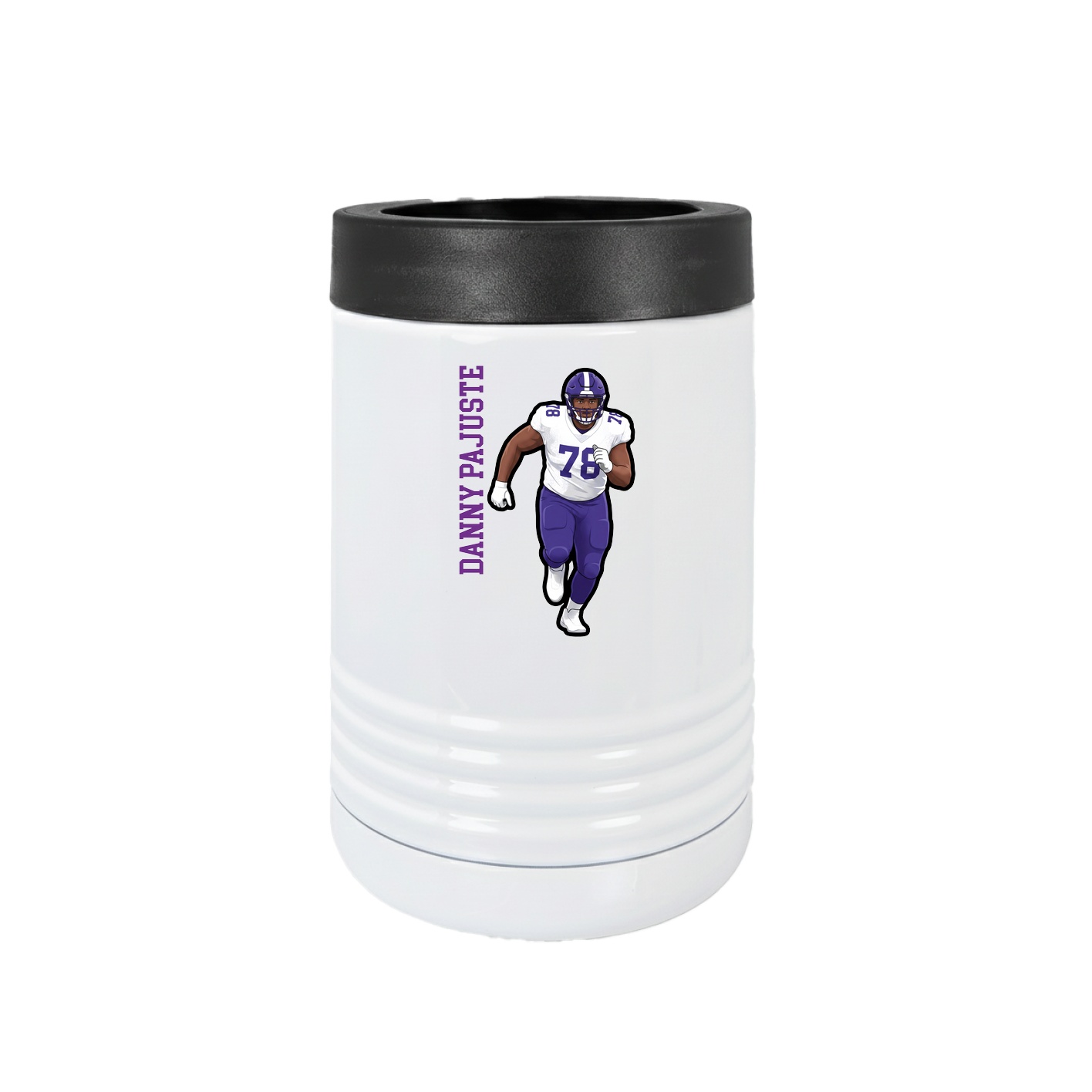 Beverage Holder — Name Vertical in White