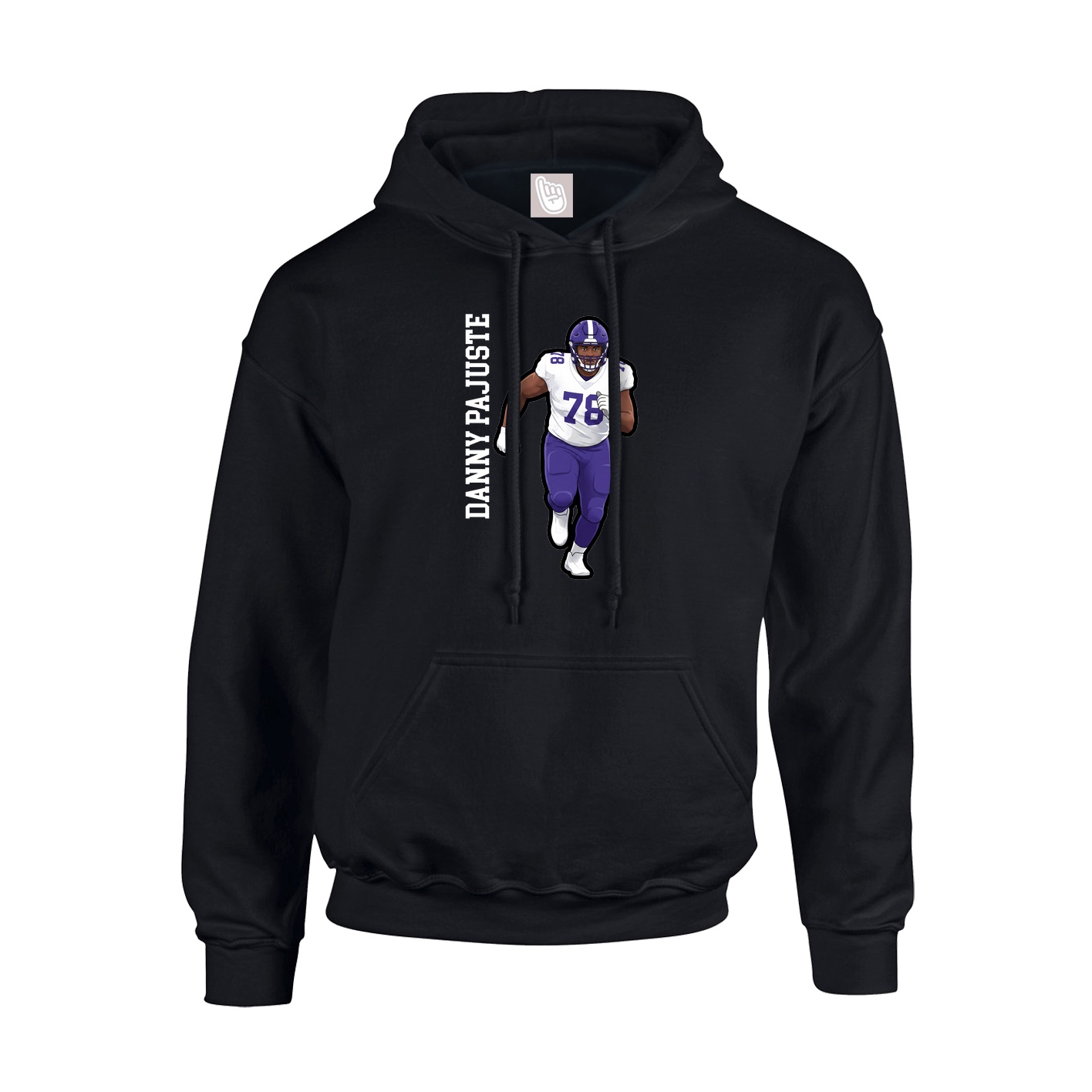 Youth Hoodie — Name Vertical in Black