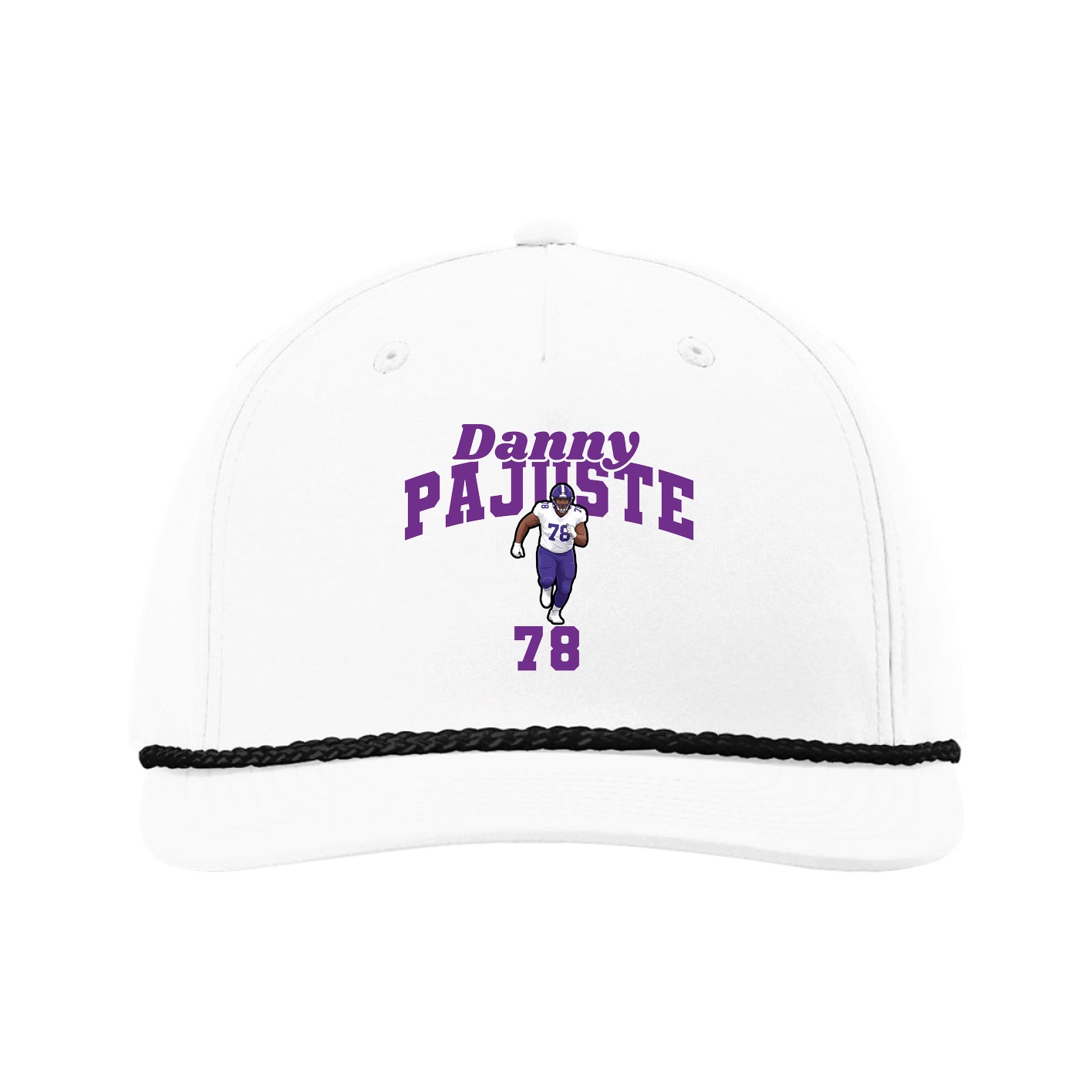 Five-Panel Classic Rope Cap — Signature Arch in White