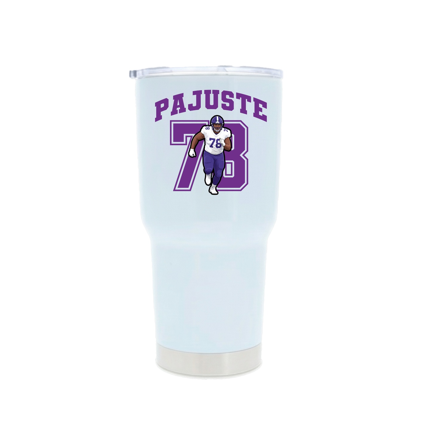 30oz Stainless Steel Tumbler — Number in White