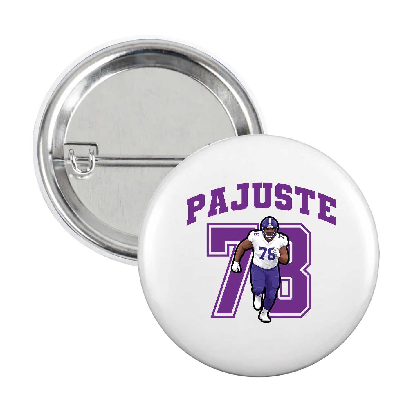 Game Day Button — Number in White