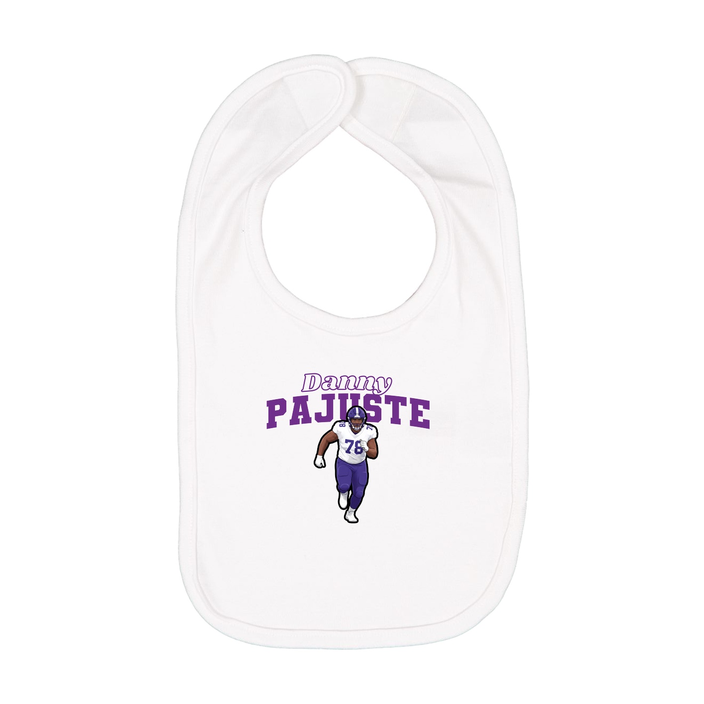 Infant Bib — Name Arch in White