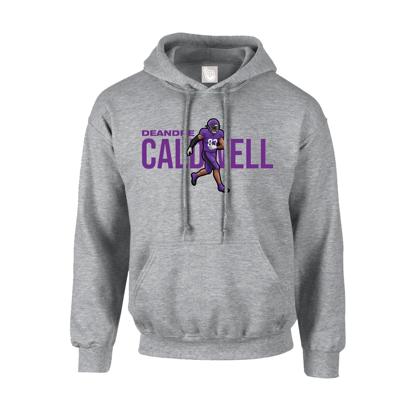 Youth Hoodie — Player Name in Grey