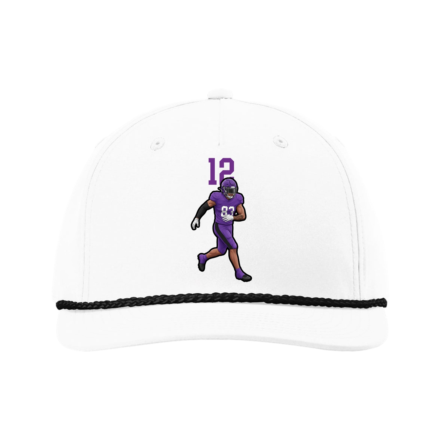 Five-Panel Classic Rope Cap — Number Top in White