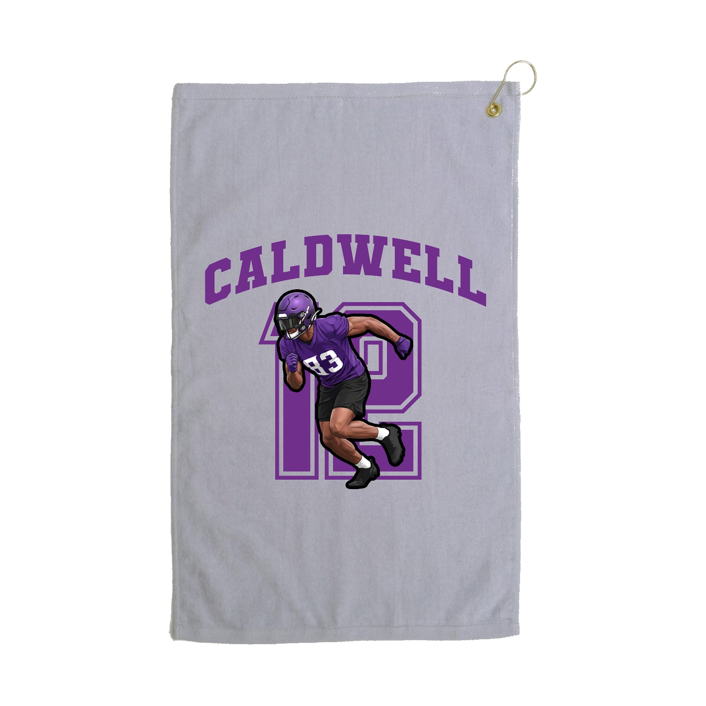 Golf Towel — Number in Grey