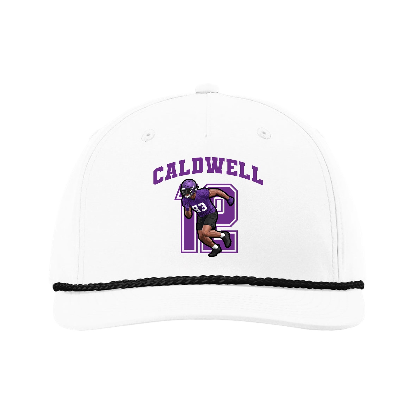 Five-Panel Classic Rope Cap — Number in White