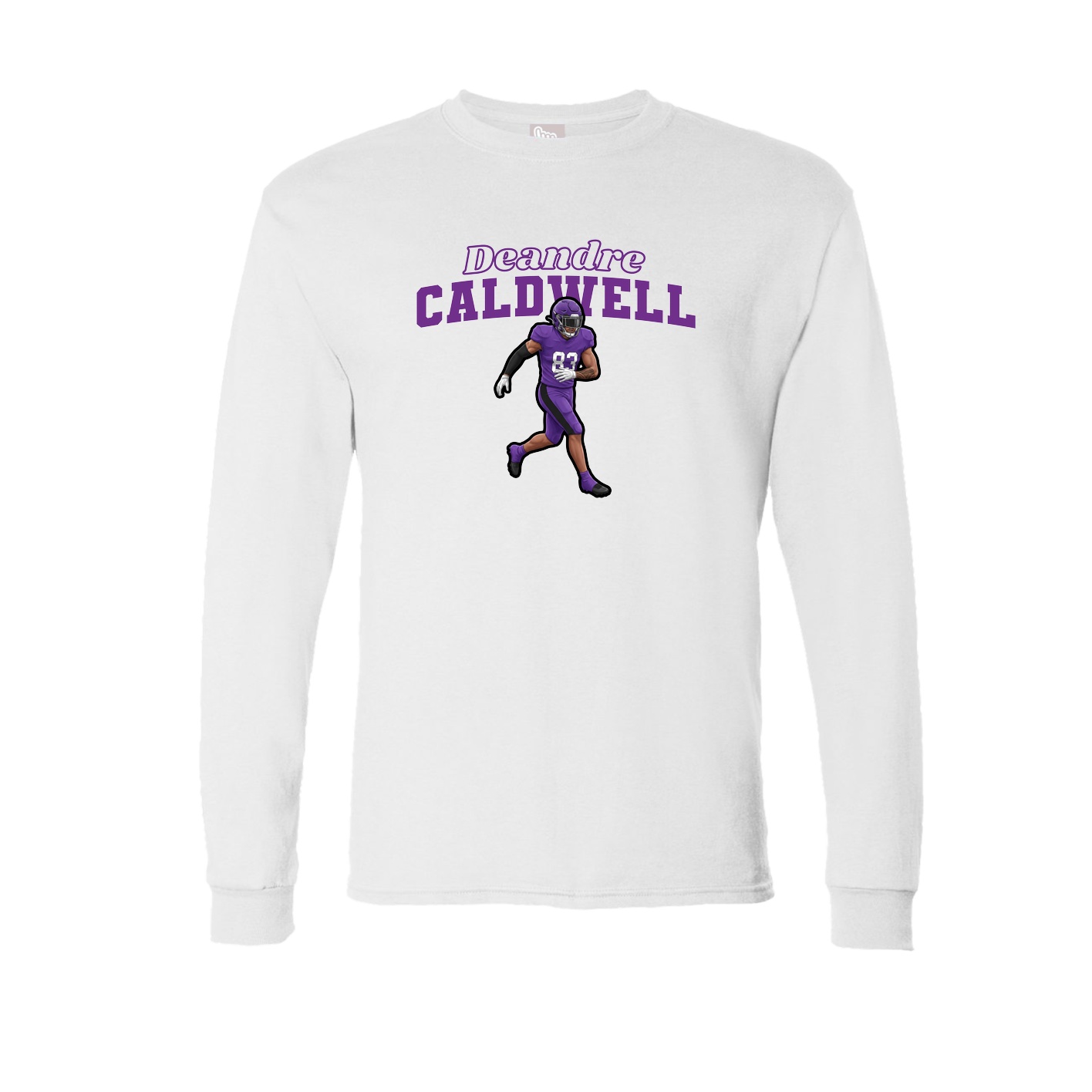 Long Sleeve Tee — Name Arch in White