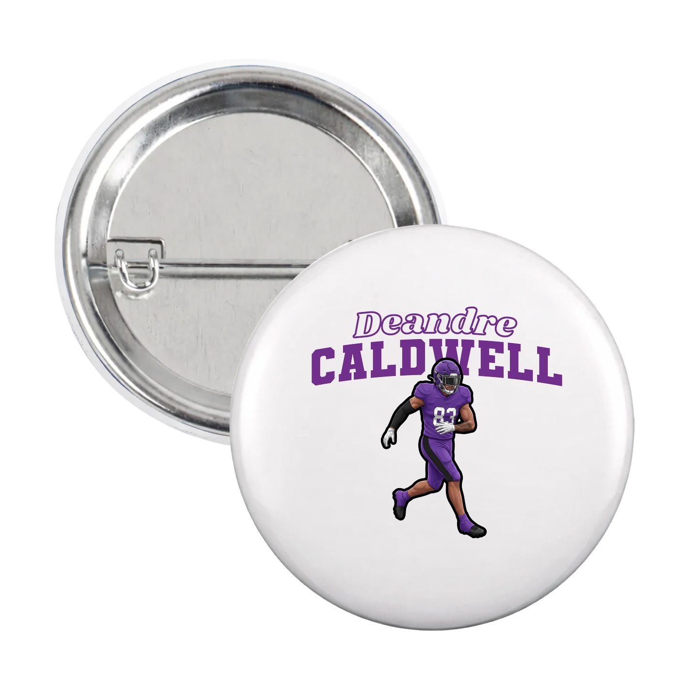 Game Day Button — Name Arch in White