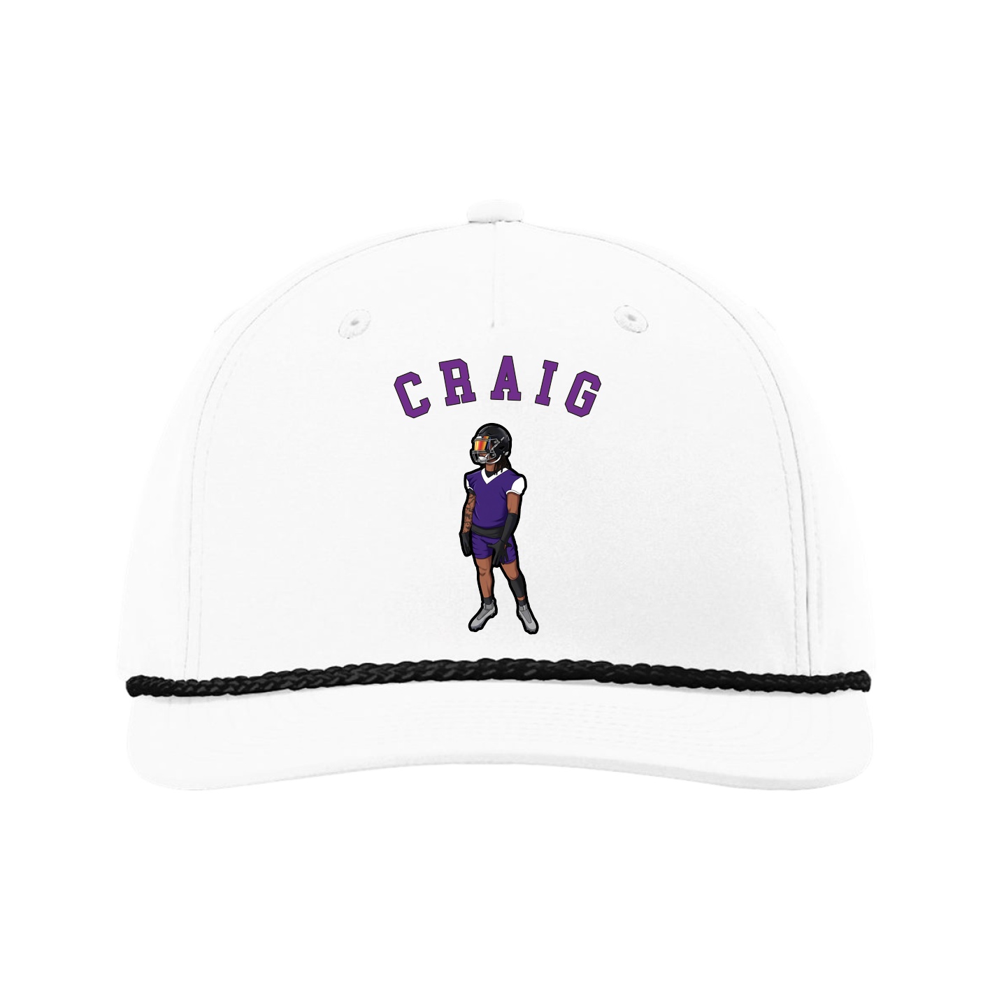 Five-Panel Classic Rope Cap — Shirsey Arch in White