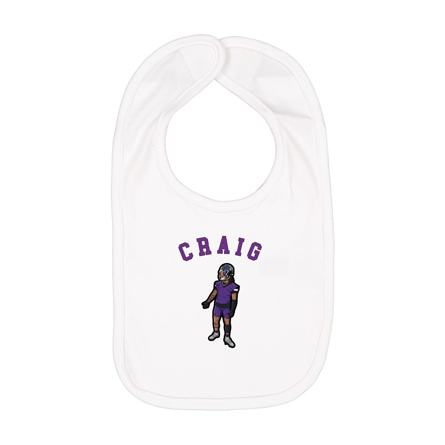 Infant Bib — Shirsey Arch in White