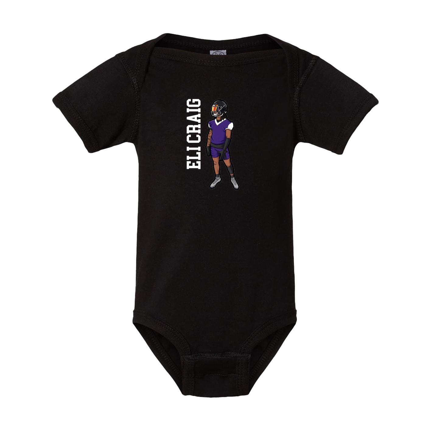 Baby Onesie — Name Vertical in Black