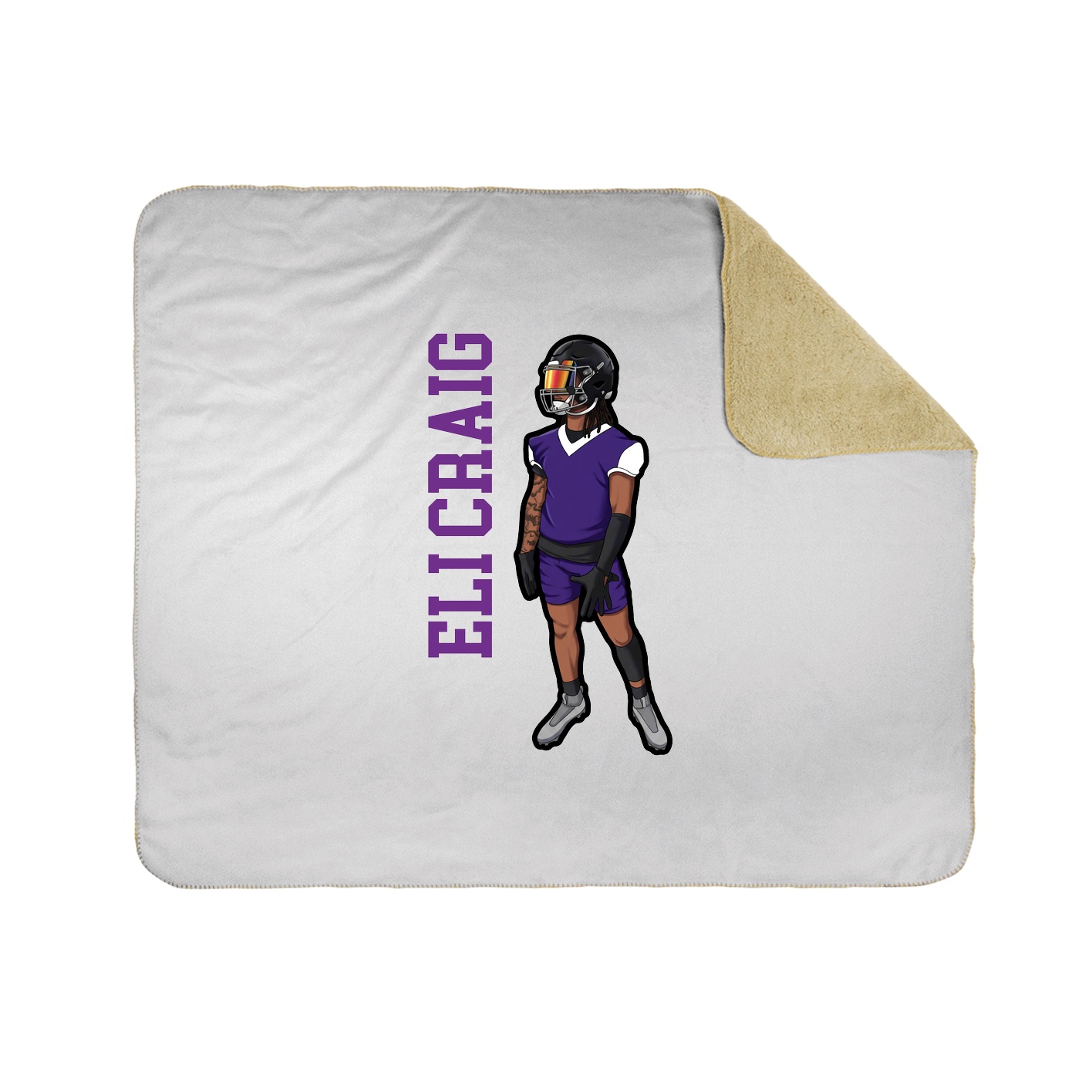 Throw Blanket — Name Vertical in White