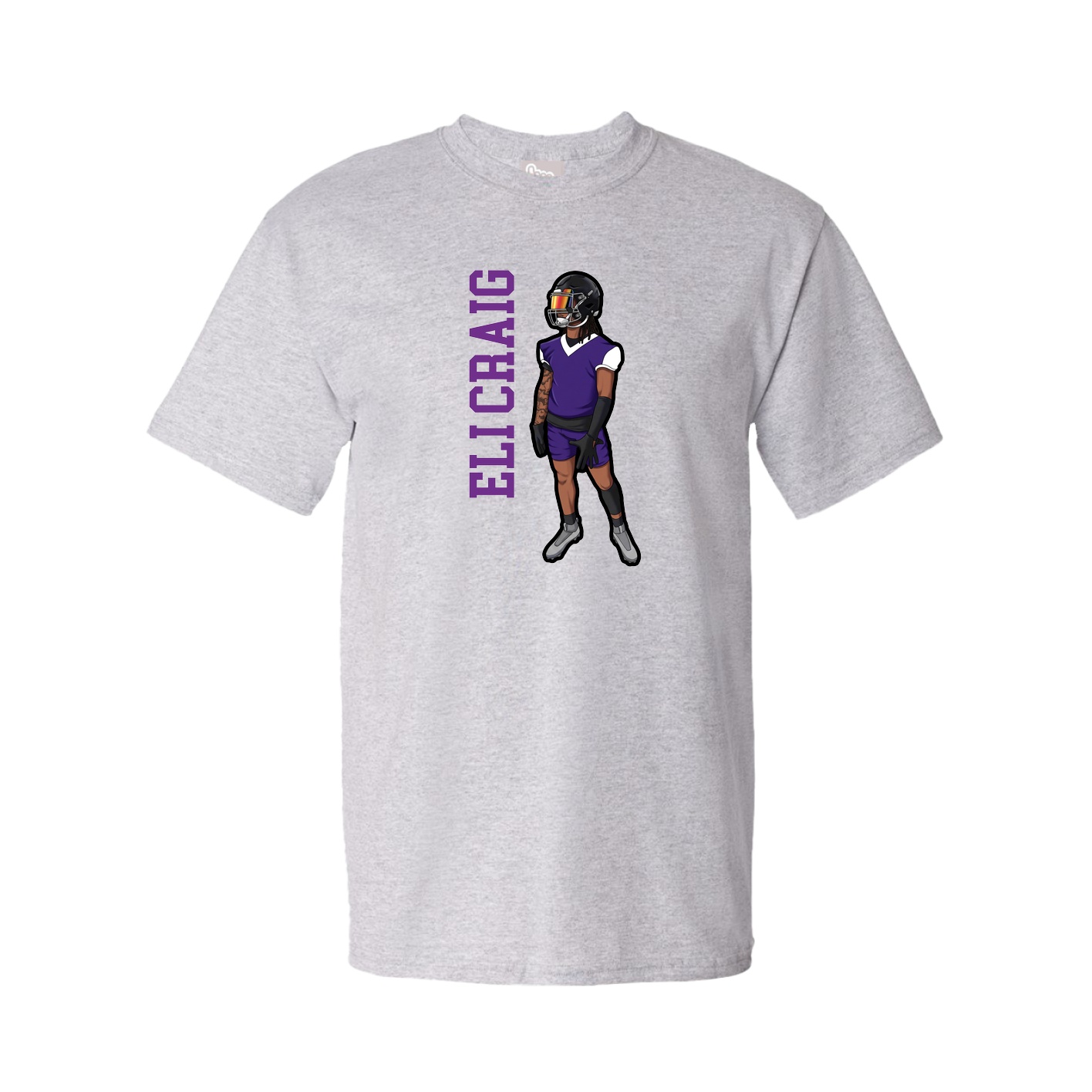 Tee — Name Vertical in Grey