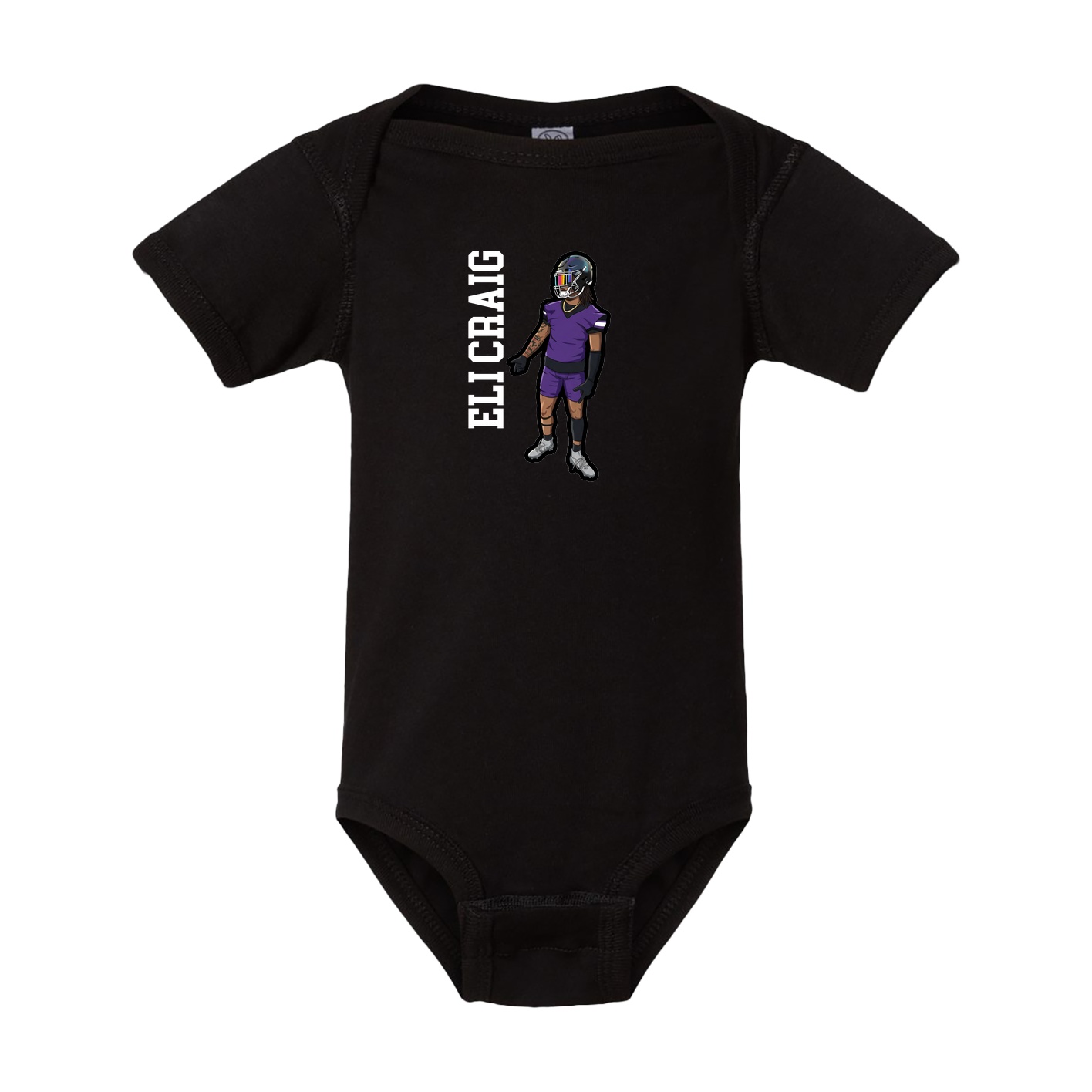 Baby Onesie — Name Vertical in Black