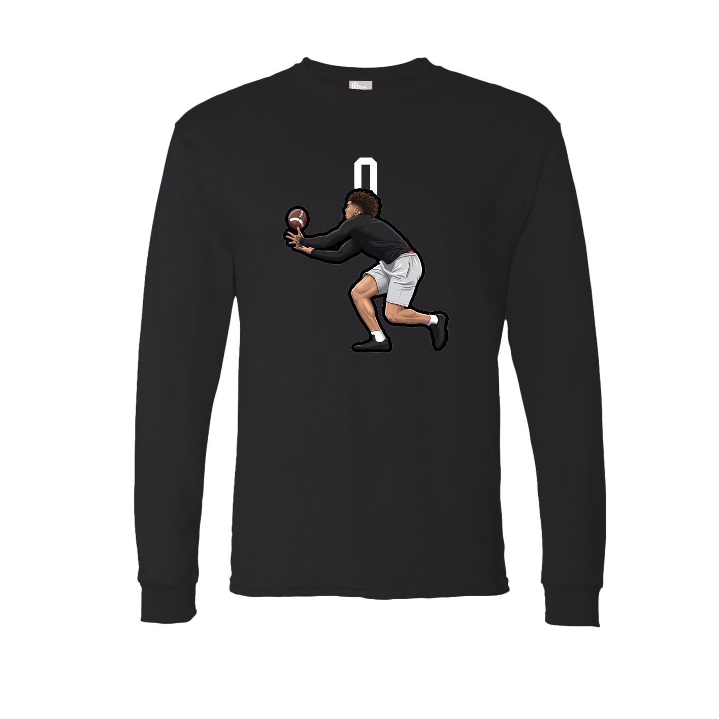Long Sleeve Tee — Number Top in Black