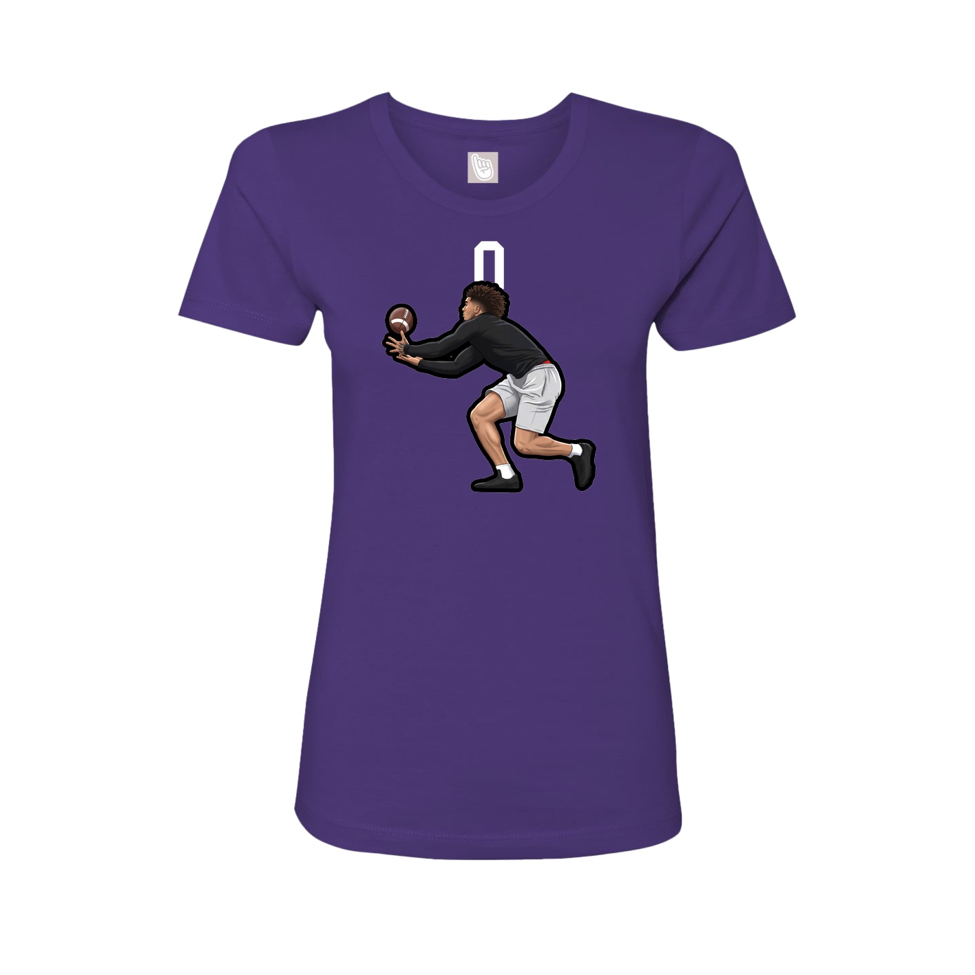 Fitted Women's Tee — Number Top in Purple