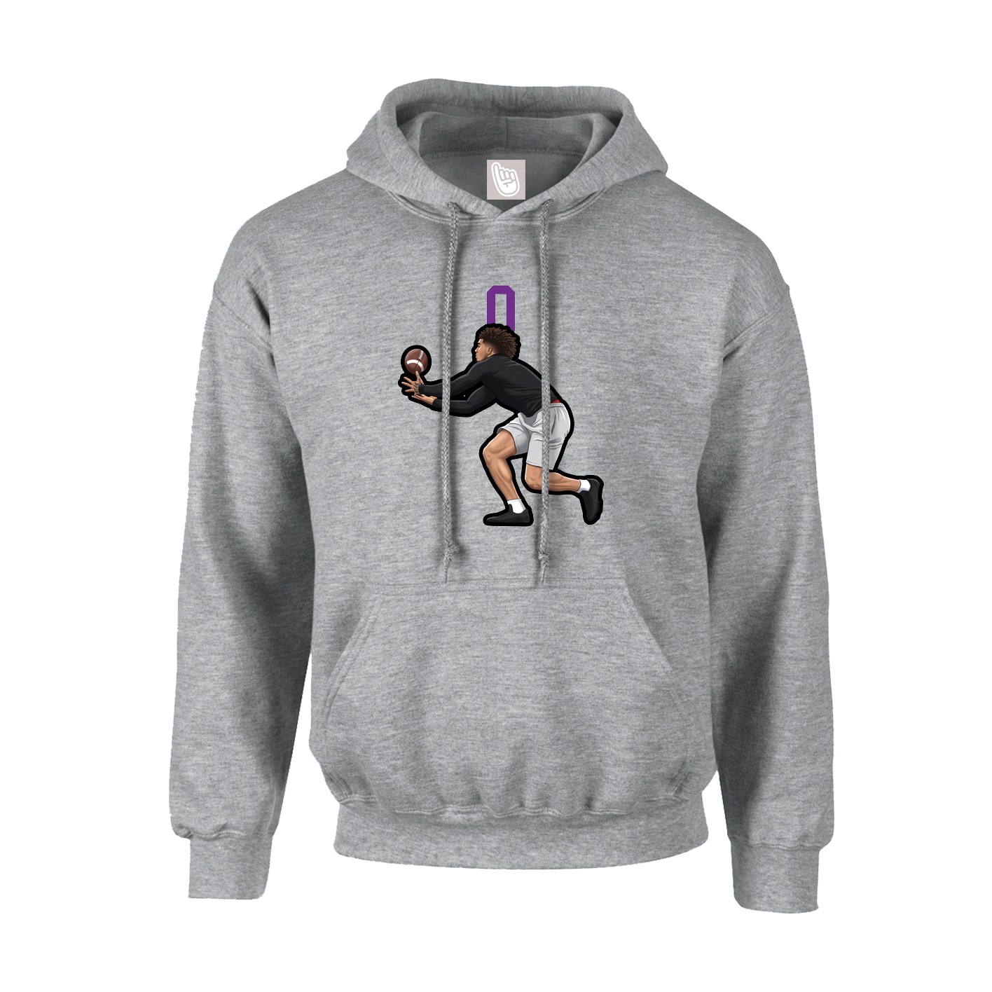 Youth Hoodie — Number Top in Grey