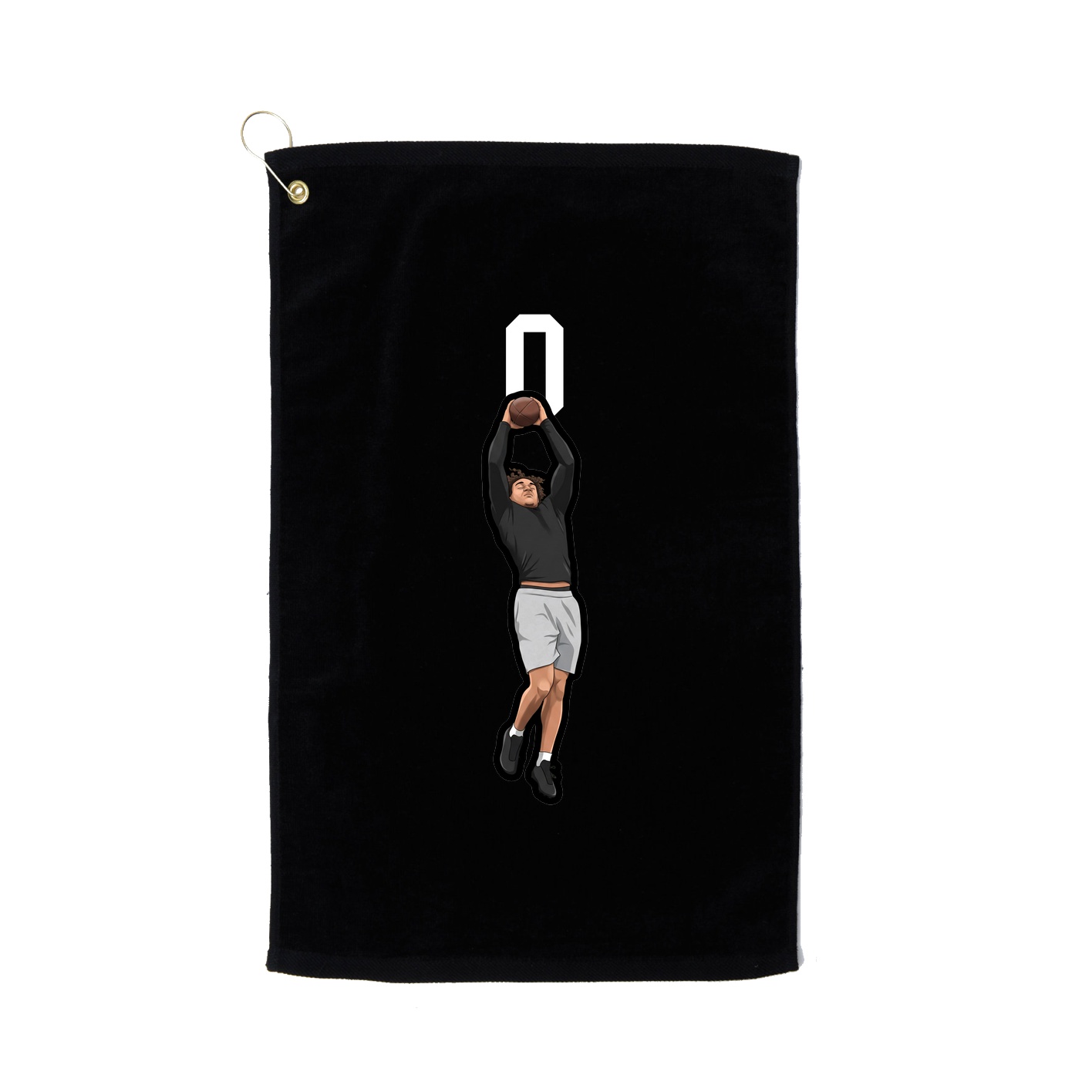 Golf Towel — Number Top in Black
