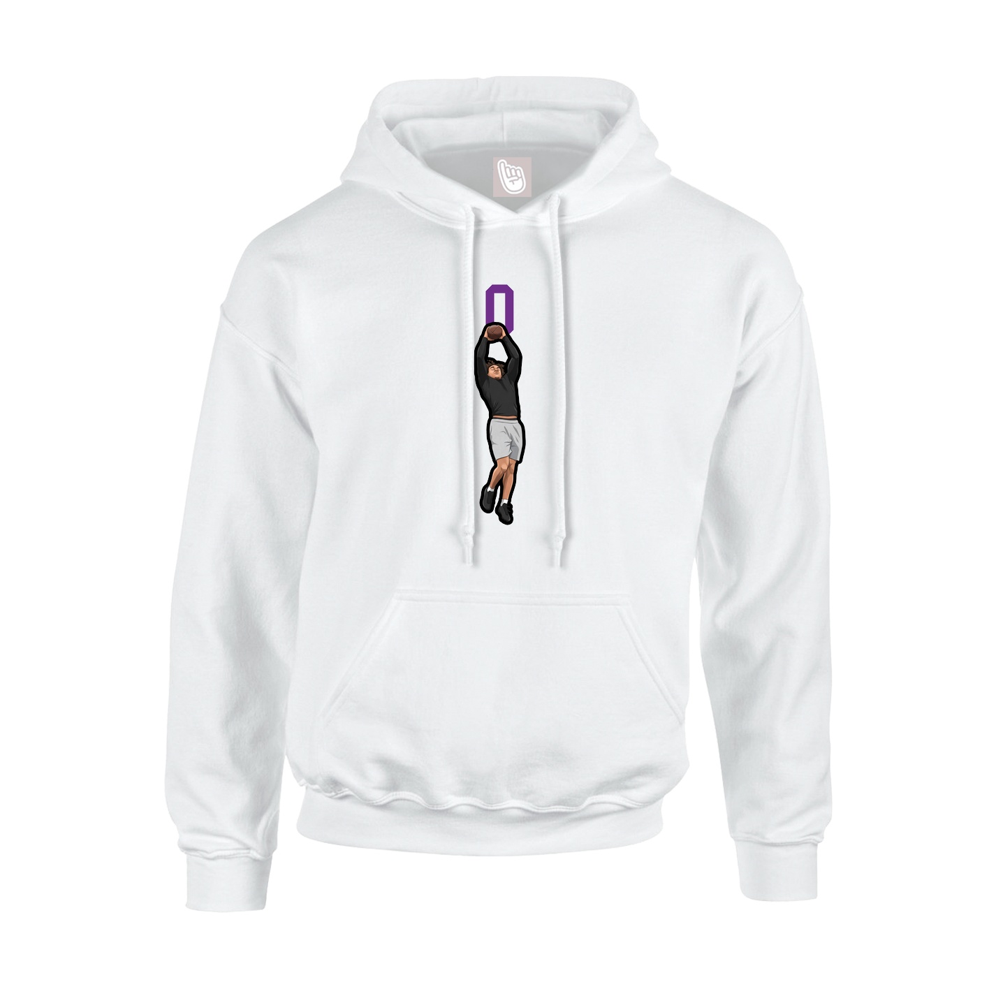 Youth Hoodie — Number Top in White
