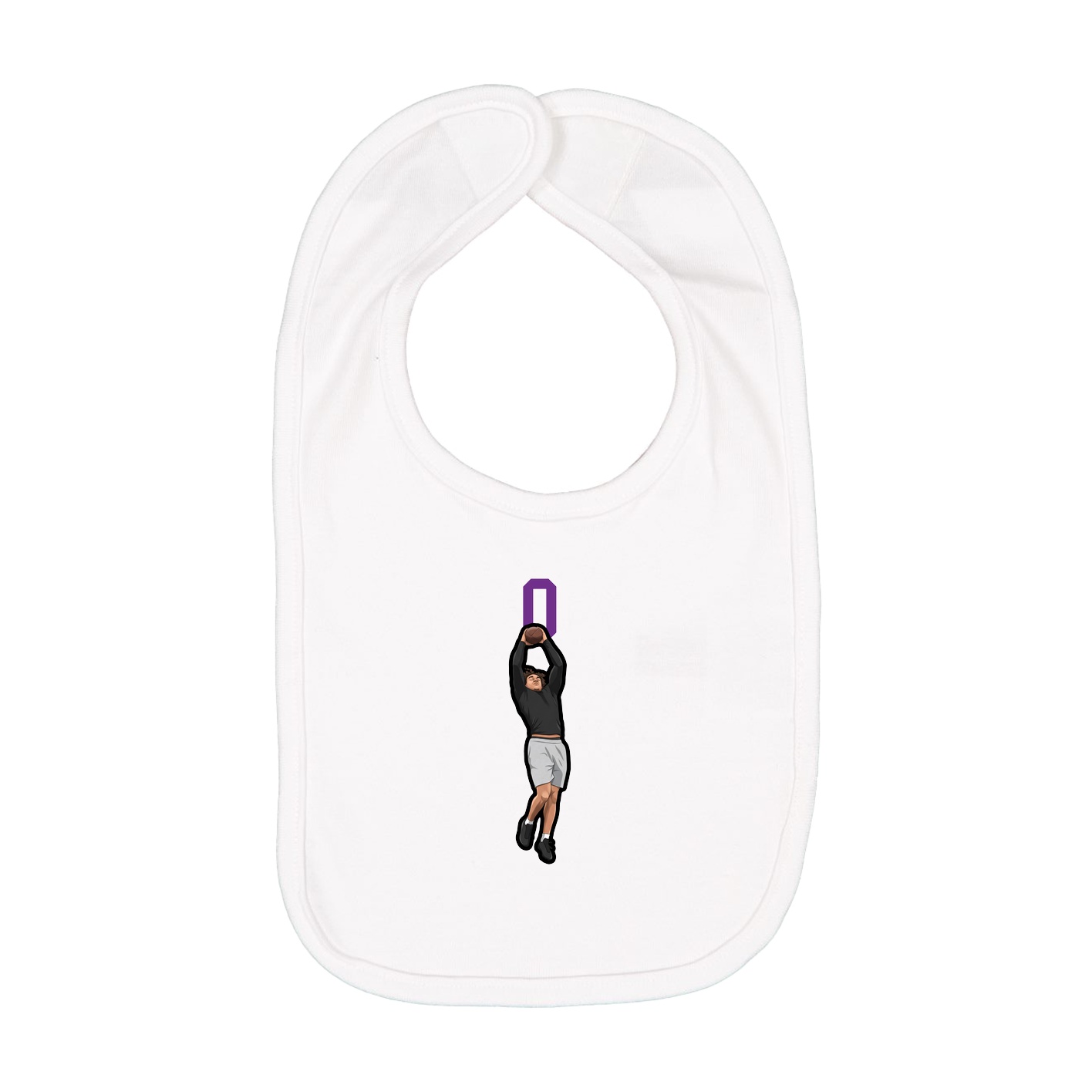 Infant Bib — Number Top in White