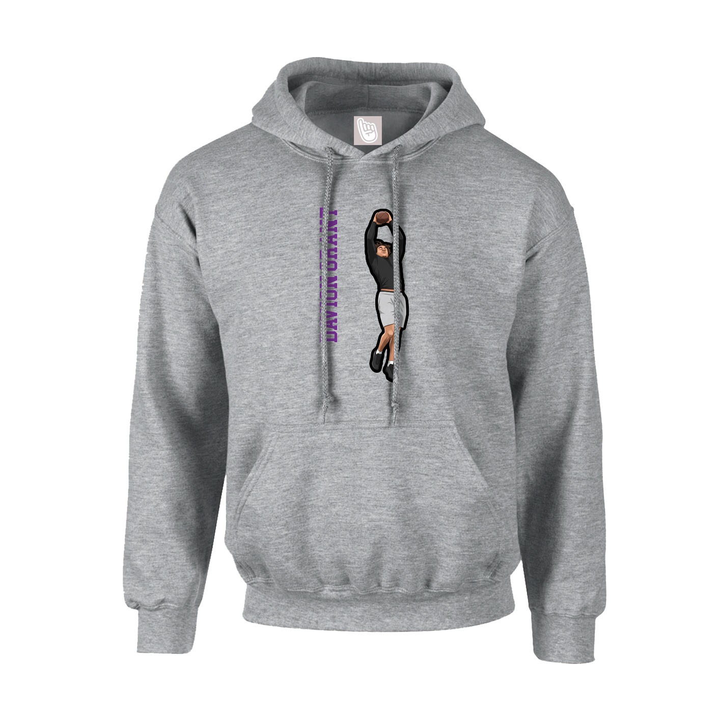 Hoodie — Name Vertical in Grey