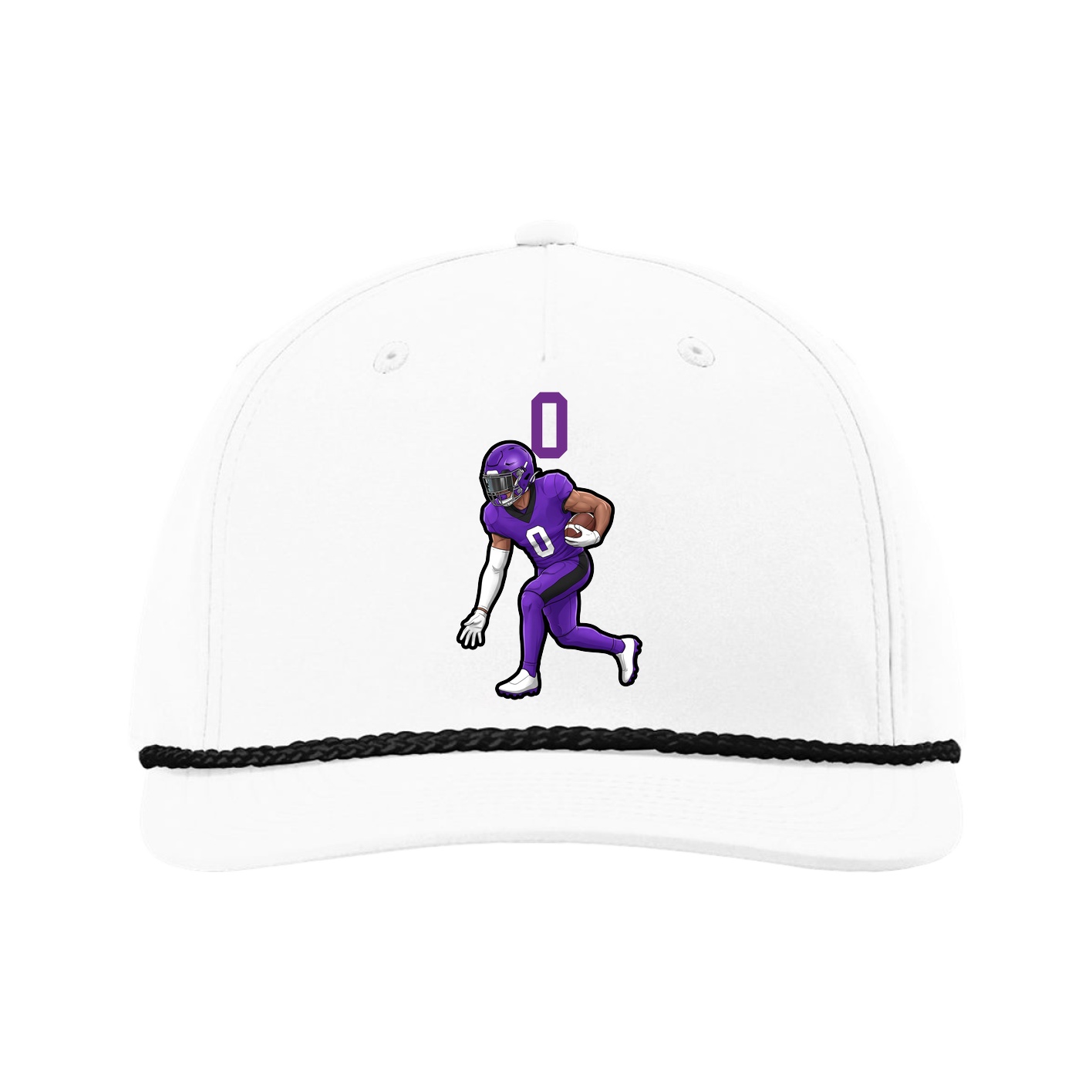 Five-Panel Classic Rope Cap — Number Top in White