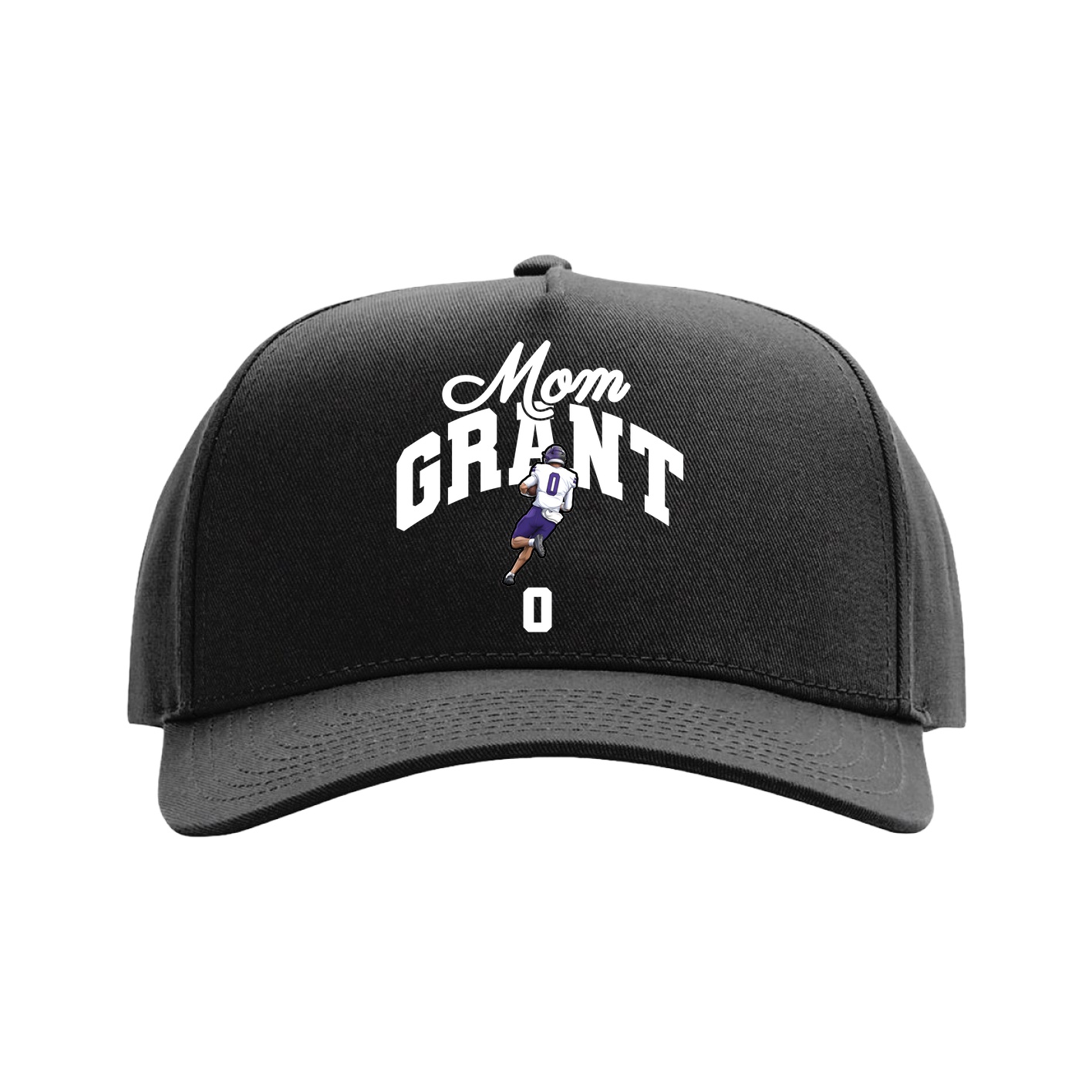 Full Fabric Five-Panel Champ Cap — Mothers Day Arch in Black