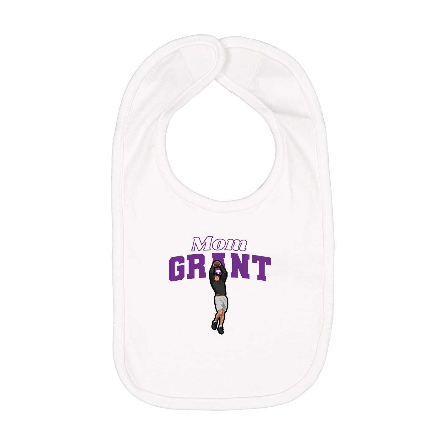 Infant Bib — Mothers Day Block in White