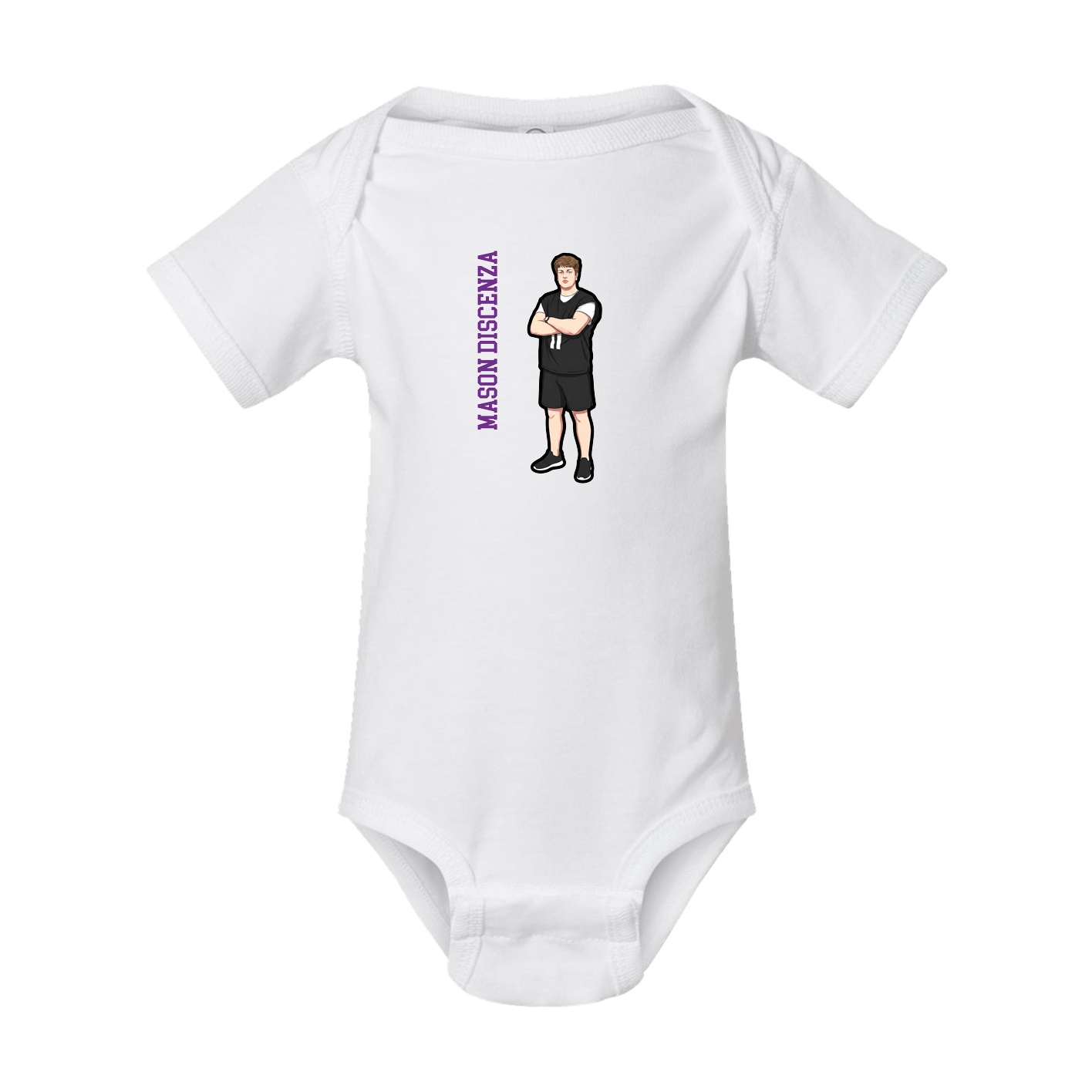 Baby Onesie — Name Vertical in White