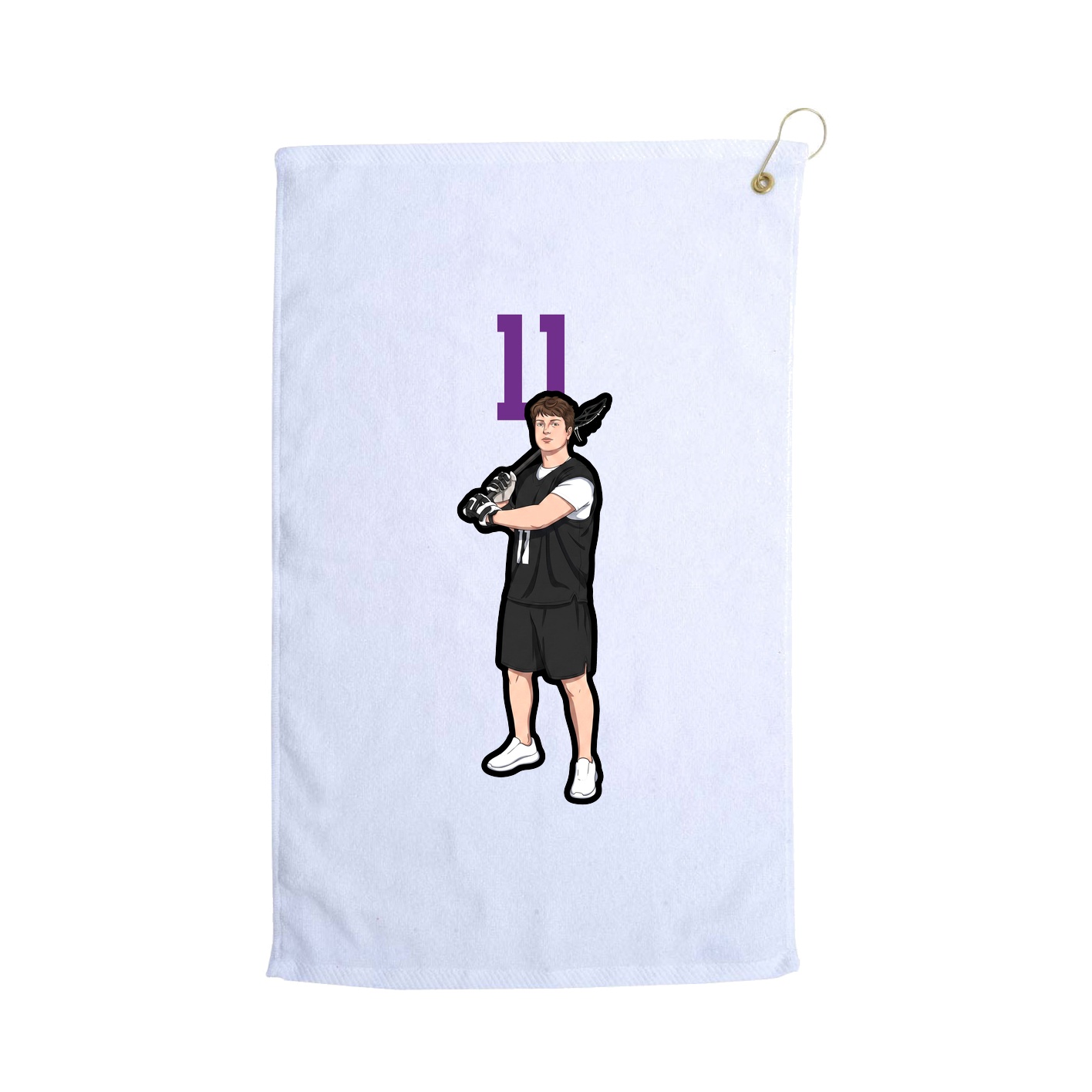 Golf Towel — Number Top in White