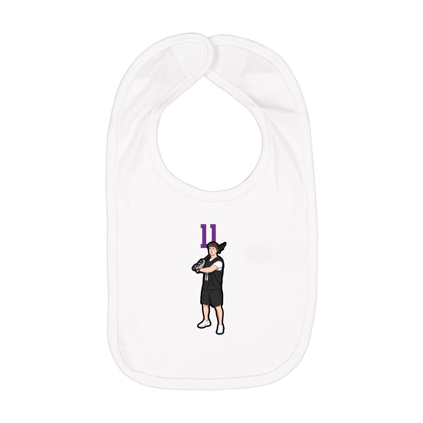 Infant Bib — Number Top in White